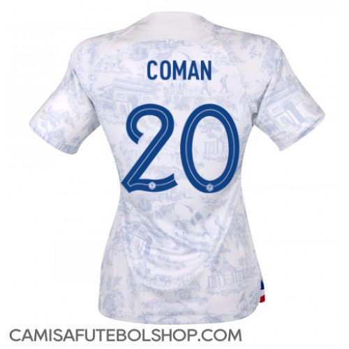 Camisa de time de futebol França Kingsley Coman #20 Replicas 2º Equipamento Feminina Mundo 2022 Manga Curta